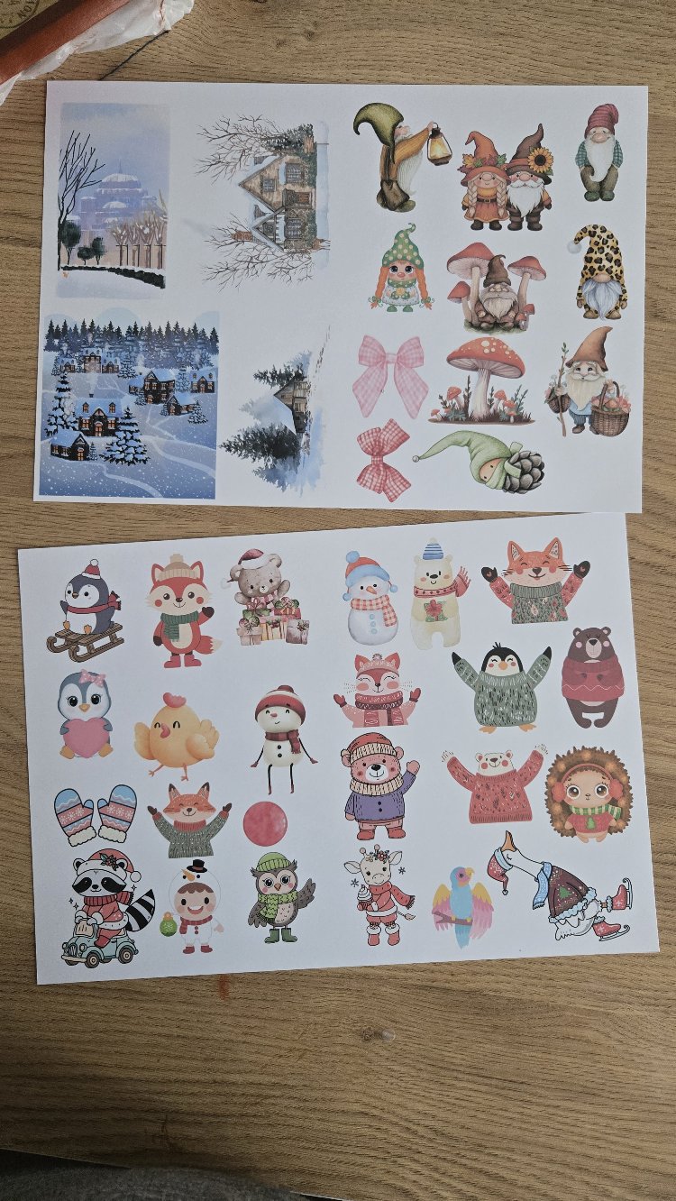 cut and collage cute winter animal