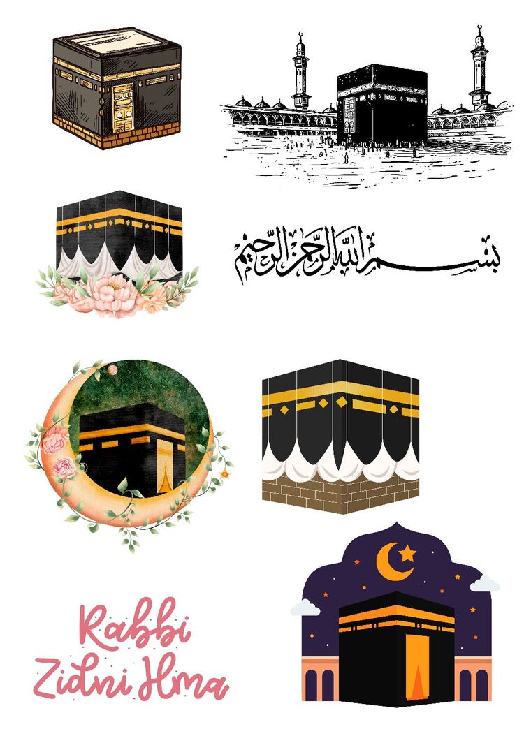 mescit ve namaz temalı sticker set(Ramadan)