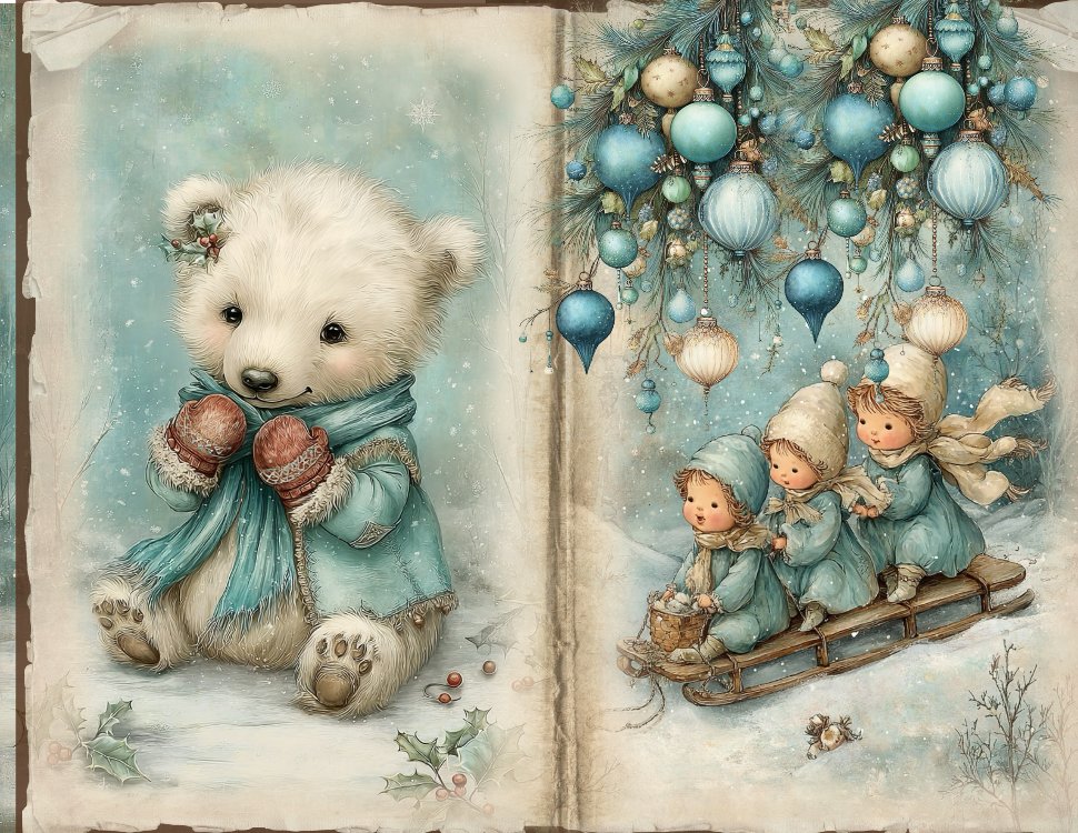 sevimli mavi scrapbook