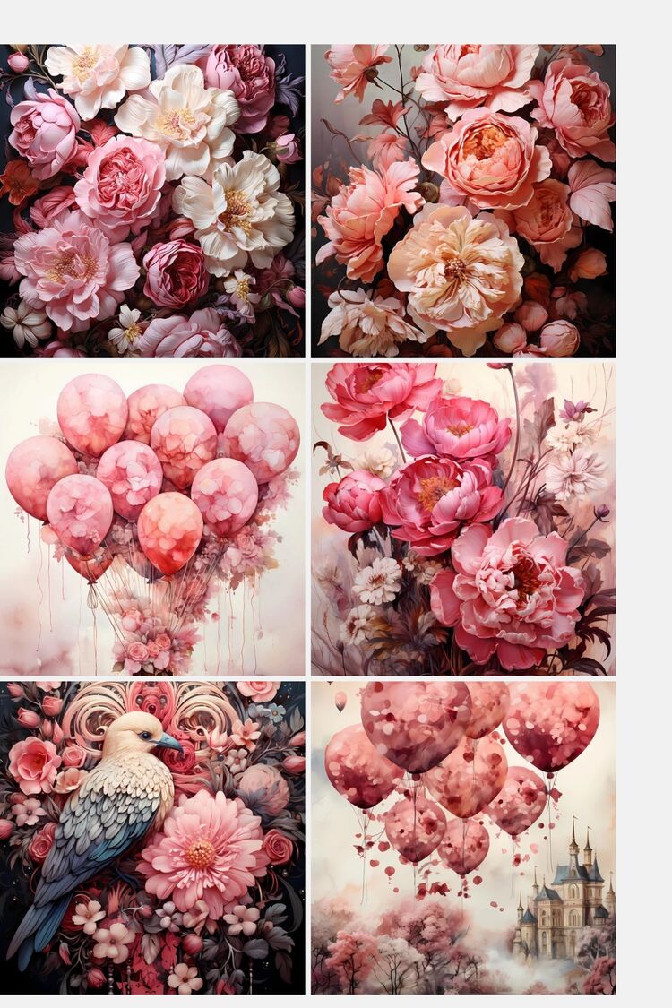 Pink Rose (Background) (12 Sayfa)