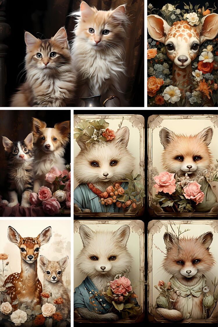 Sevgililer Günü Cute Animals (Scrapbook) (14 Sayfa)
