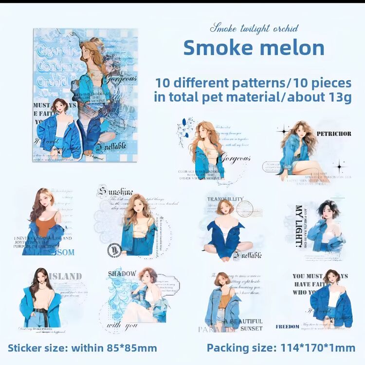 Kadın karakter pet sticker