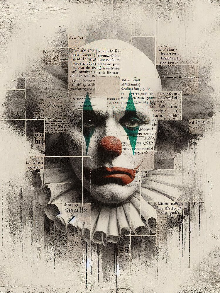 newspaper collage portrait