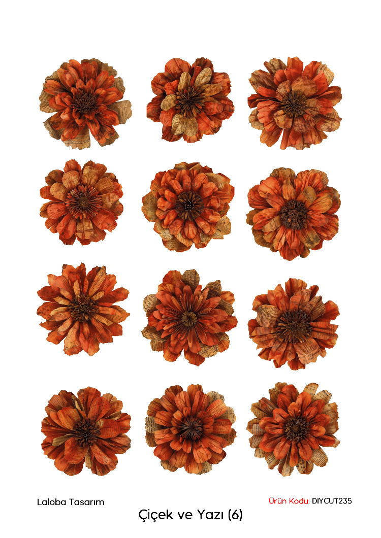 Çiçek ve Yazı (DIY CUT) (6)