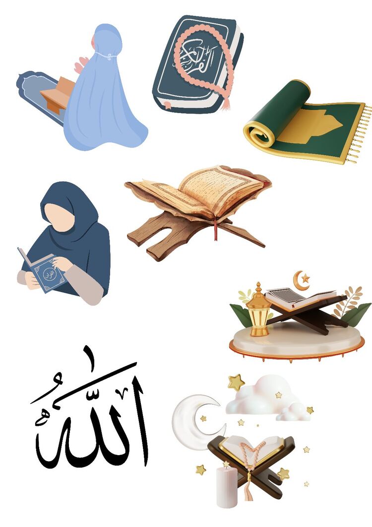 mescit ve namaz temalı sticker set(Ramadan)