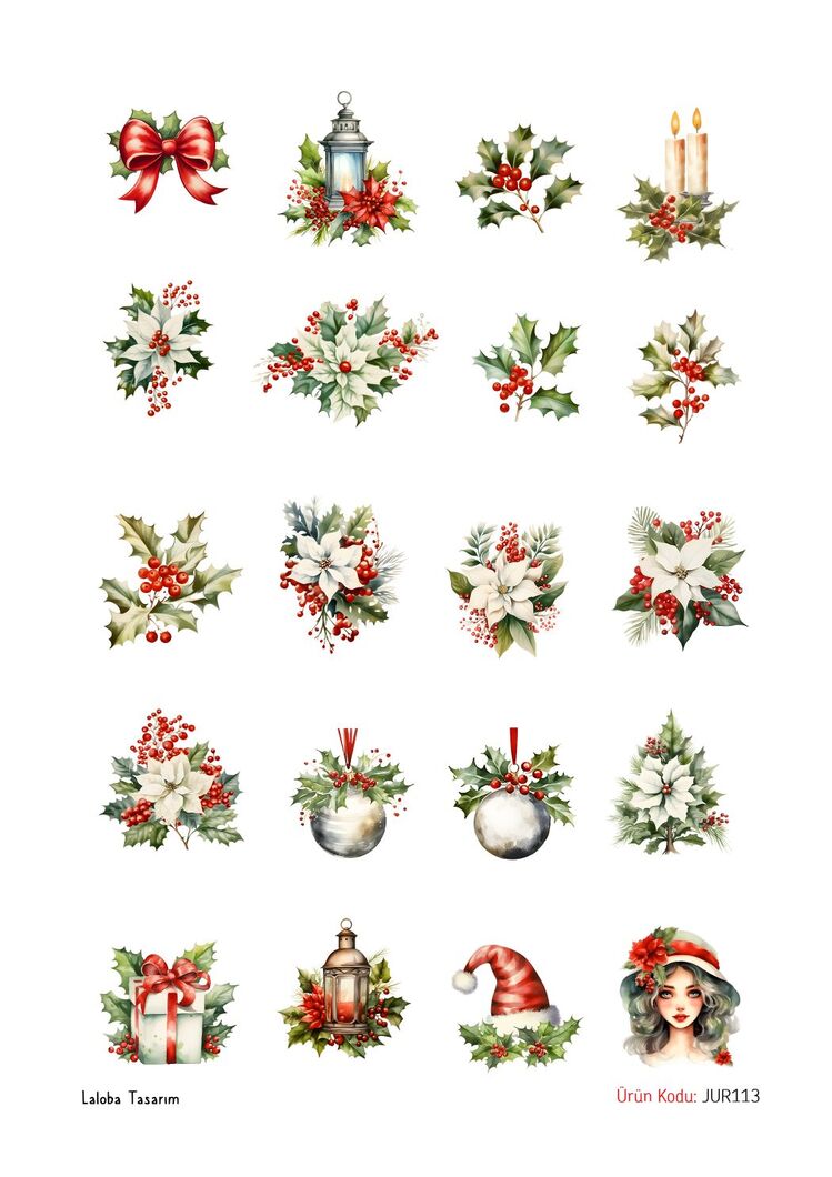 Christmas (Cut and College Set) (18 Sayfa)