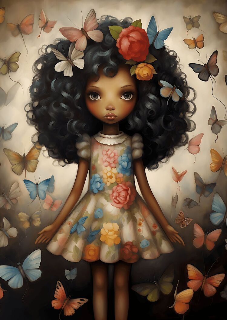 whimsical afro kız