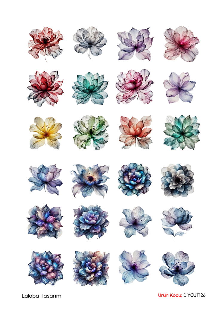 Kristal Çiçekler (4) (DIY CUT)