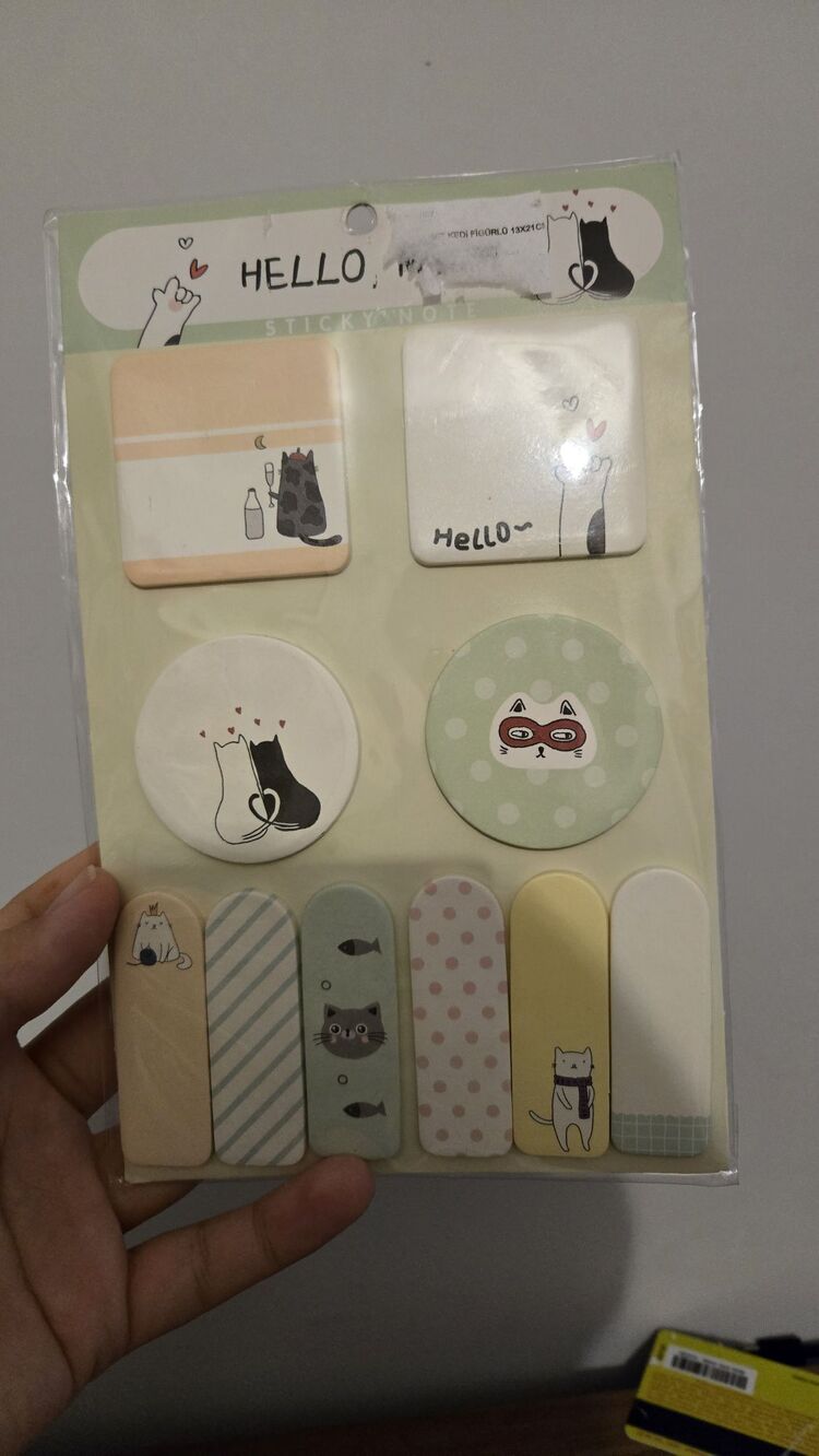 kedi figürlü post-it