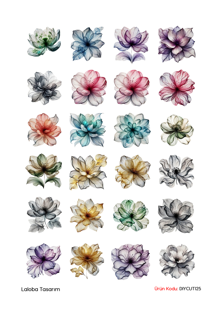 Kristal Çiçekler (3) (DIY CUT)