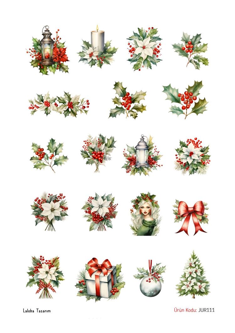 Christmas (Cut and College Set) (18 Sayfa)