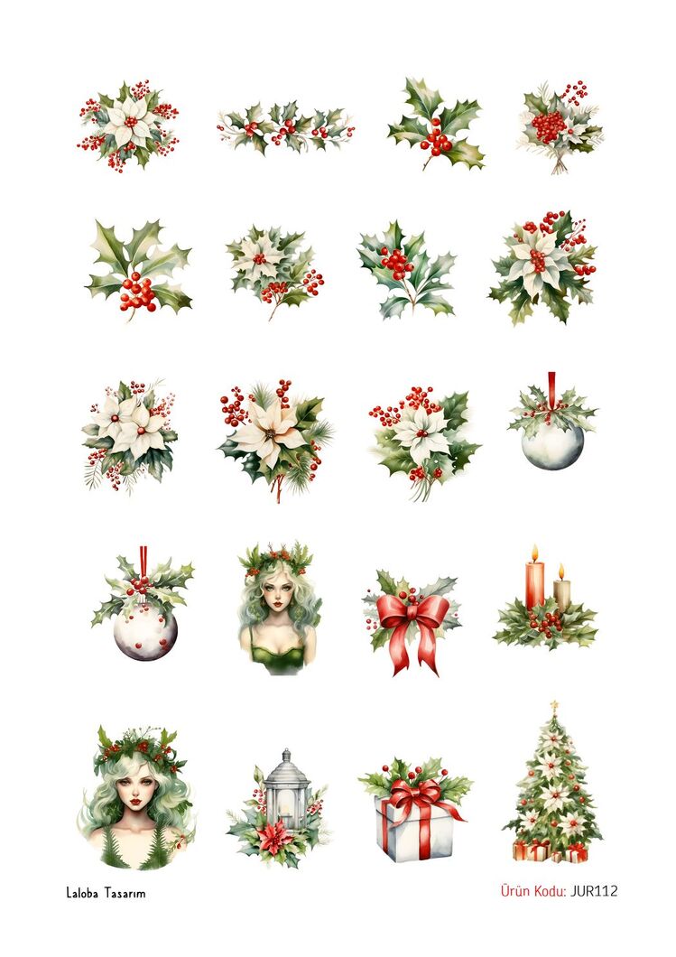 Christmas (Cut and College Set) (18 Sayfa)