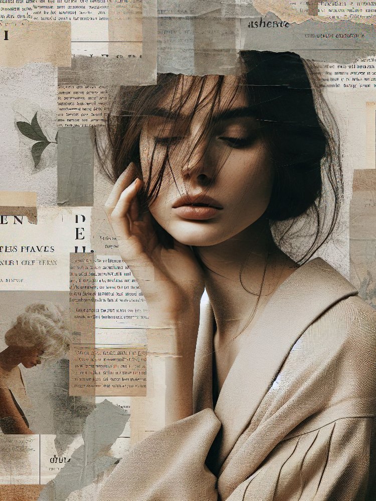 newspaper collage portrait