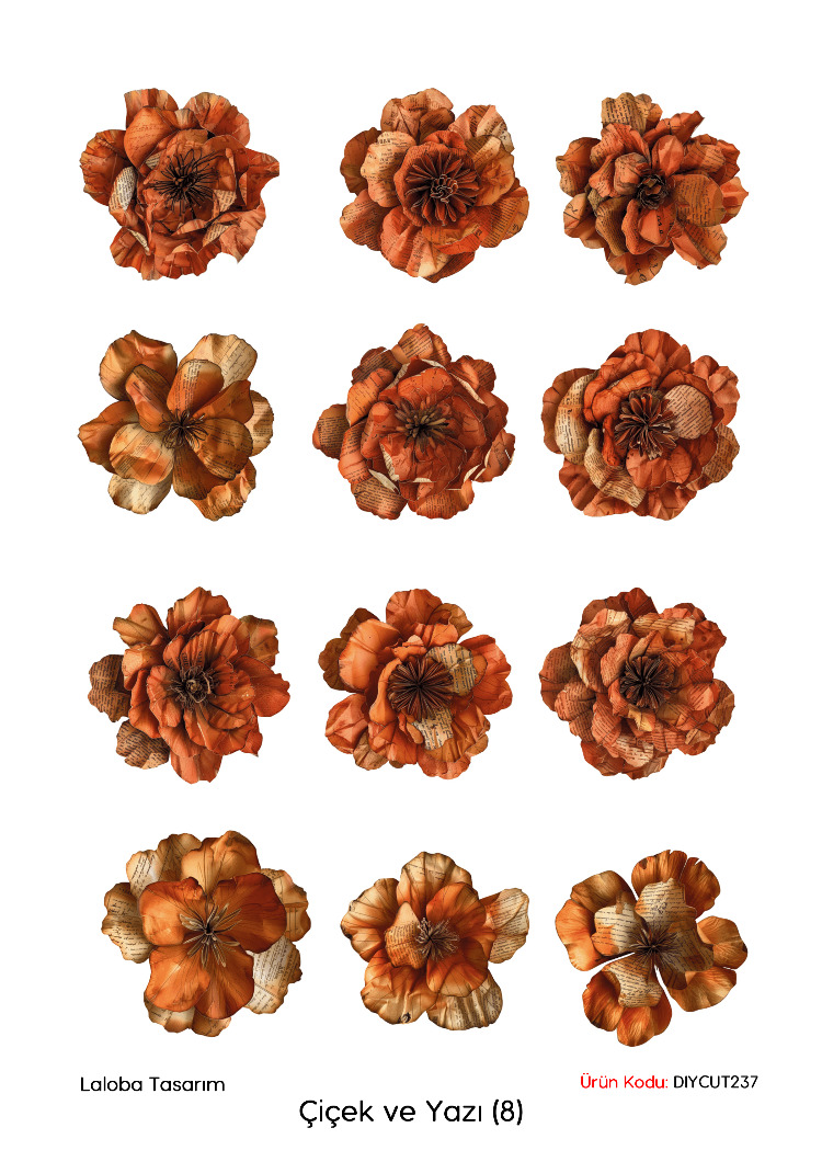 Çiçek ve Yazı (DIY CUT) (8)