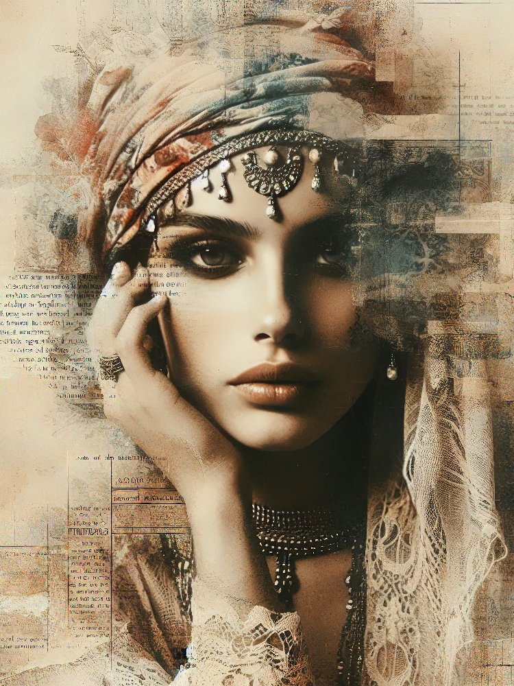 newspaper collage portrait