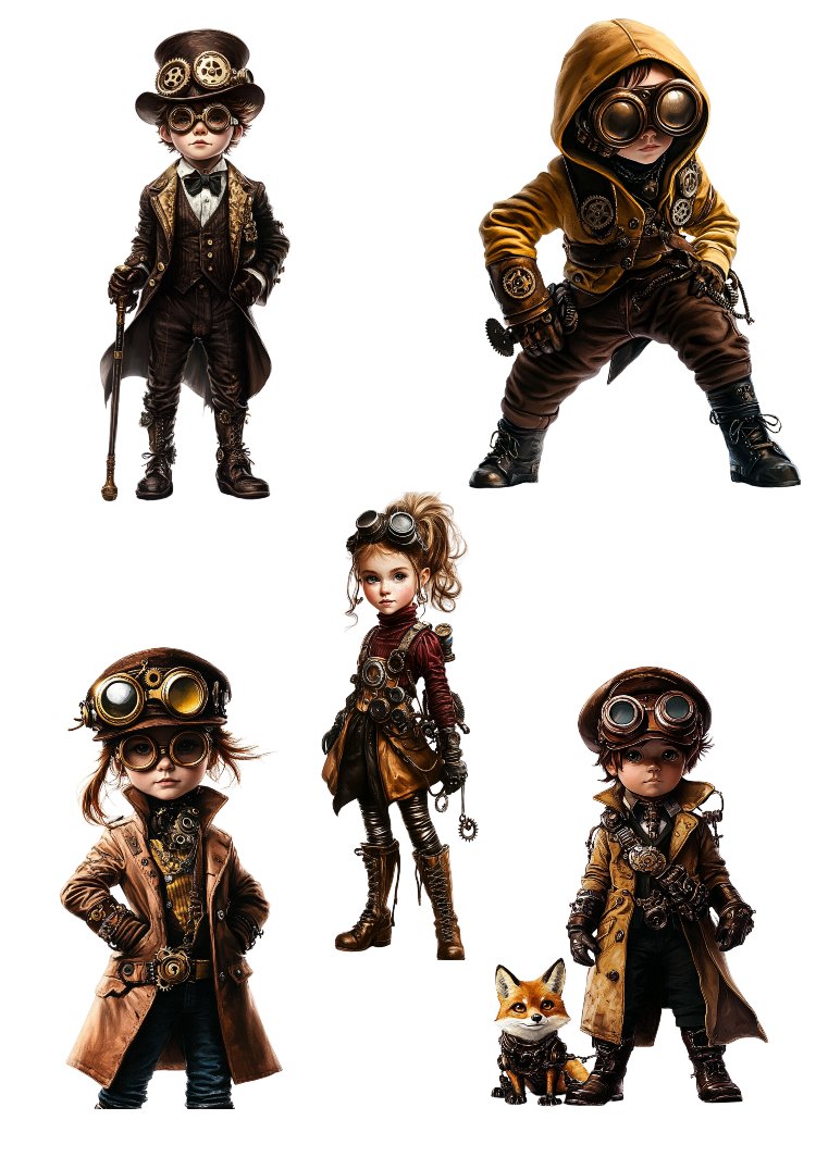 Steampunk Child collage book
