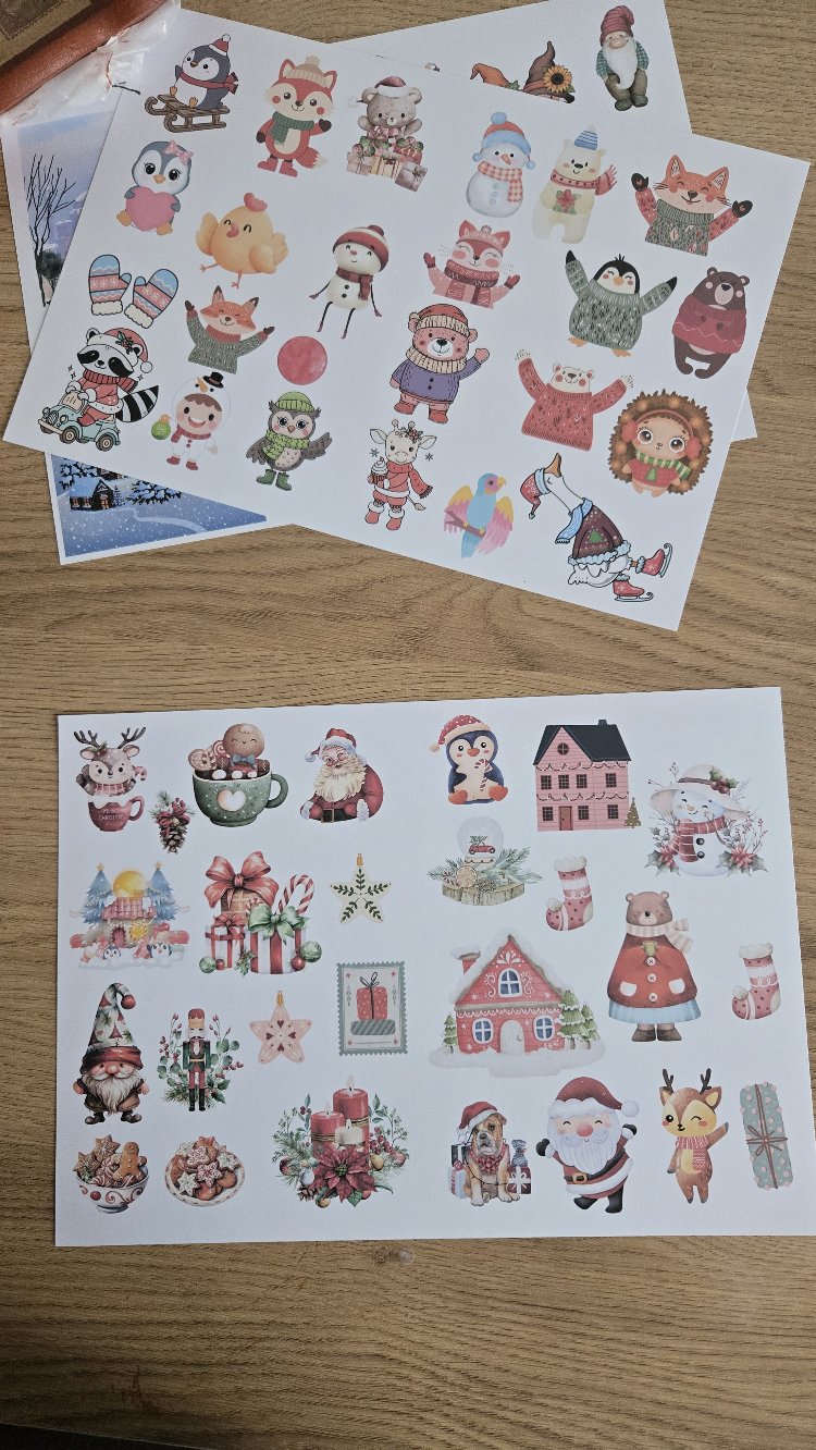 cut and collage cute winter animal