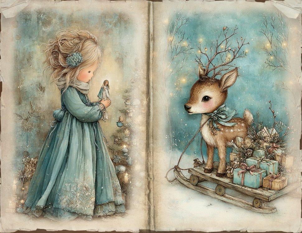 sevimli mavi scrapbook