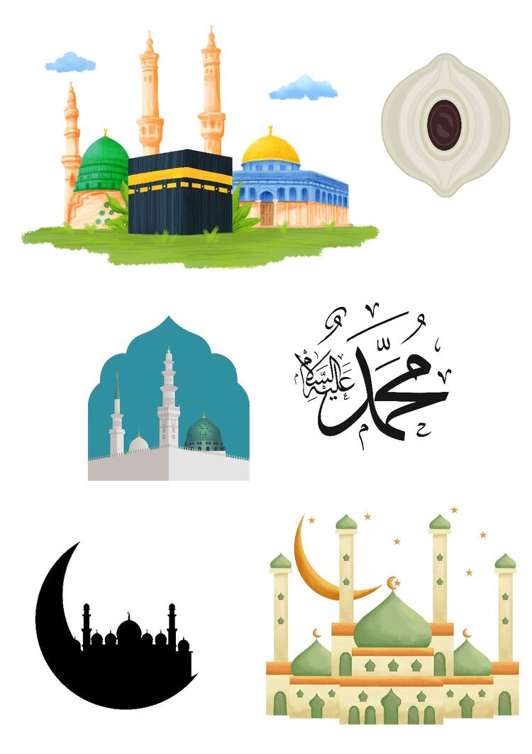 mescit ve namaz temalı sticker set(Ramadan)