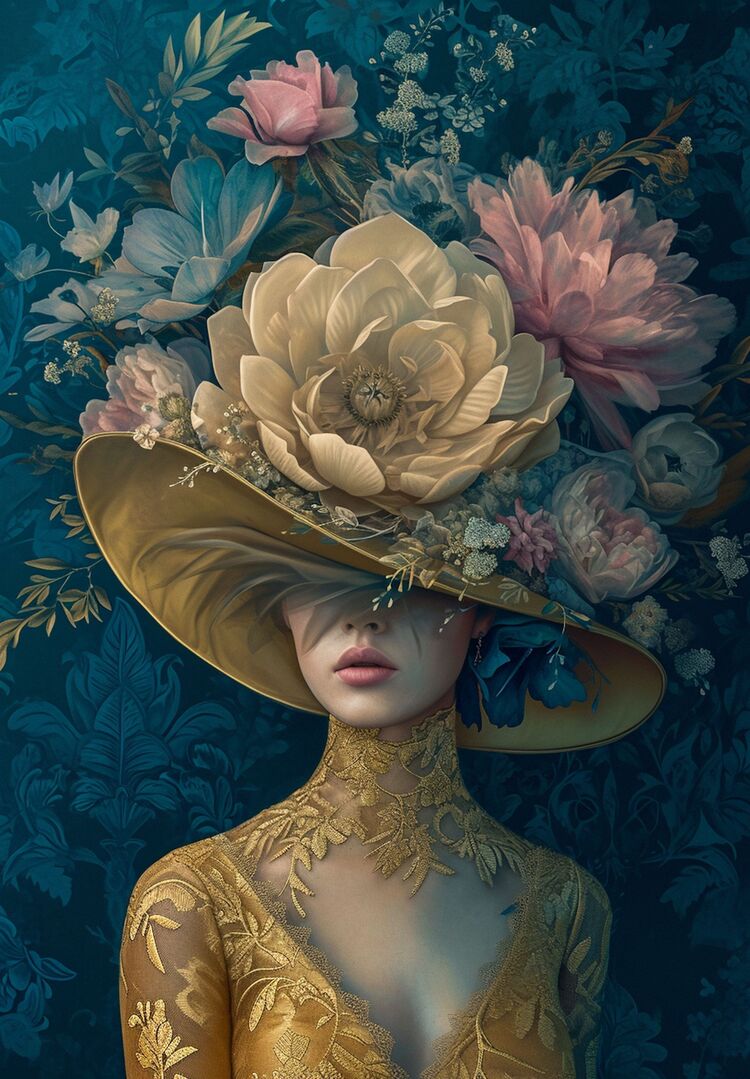 Lady with golden dress