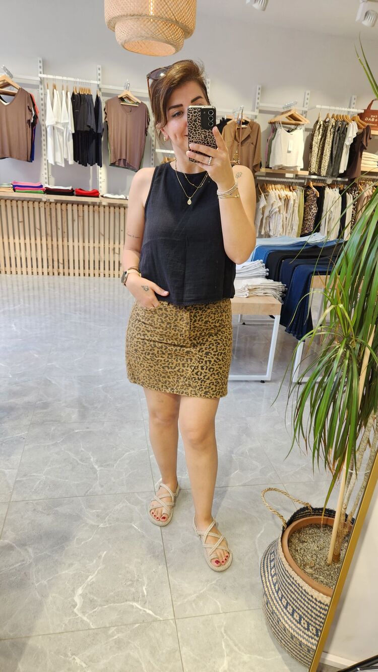 Leopar mini etek 