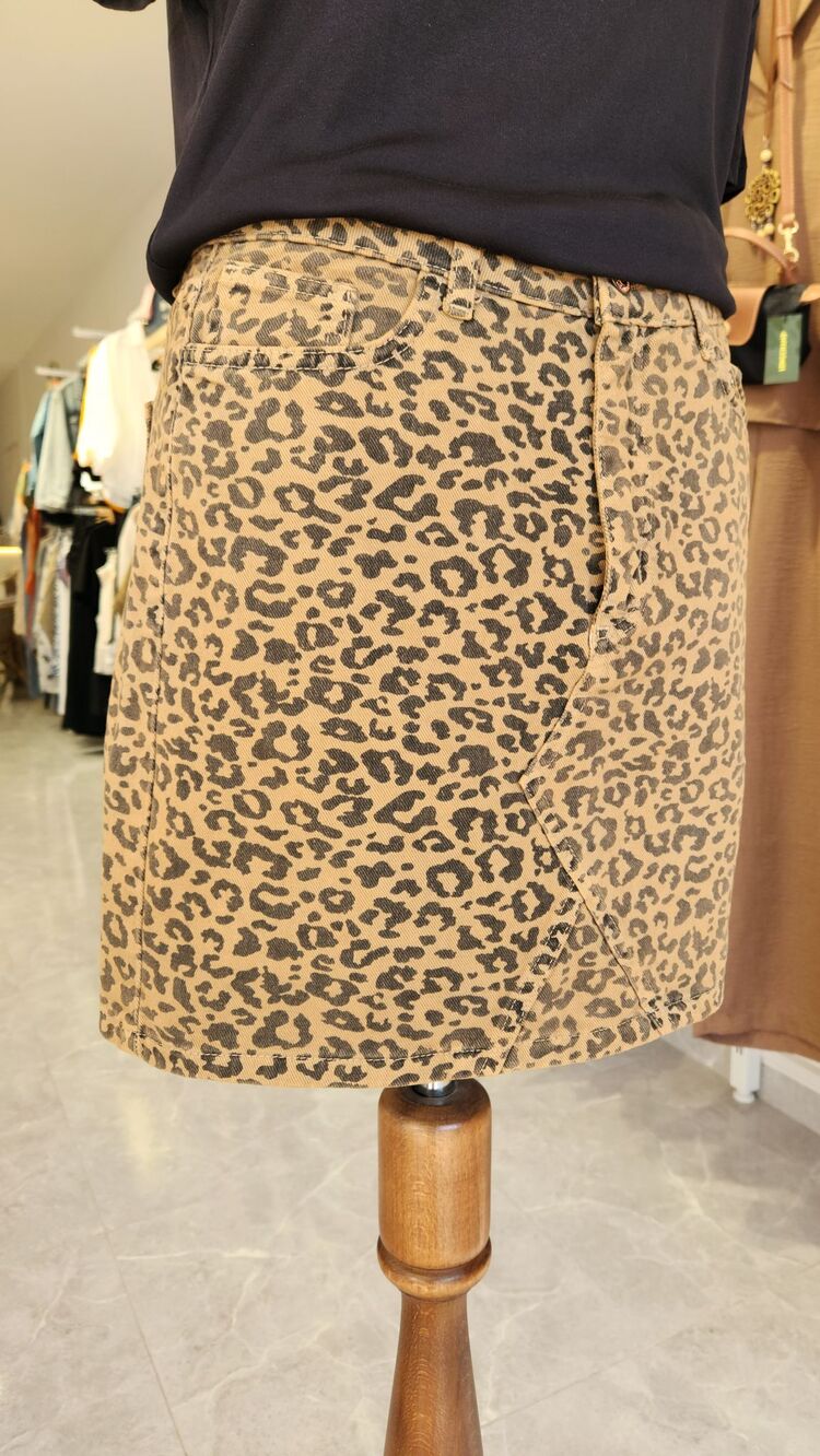 Leopar mini etek 