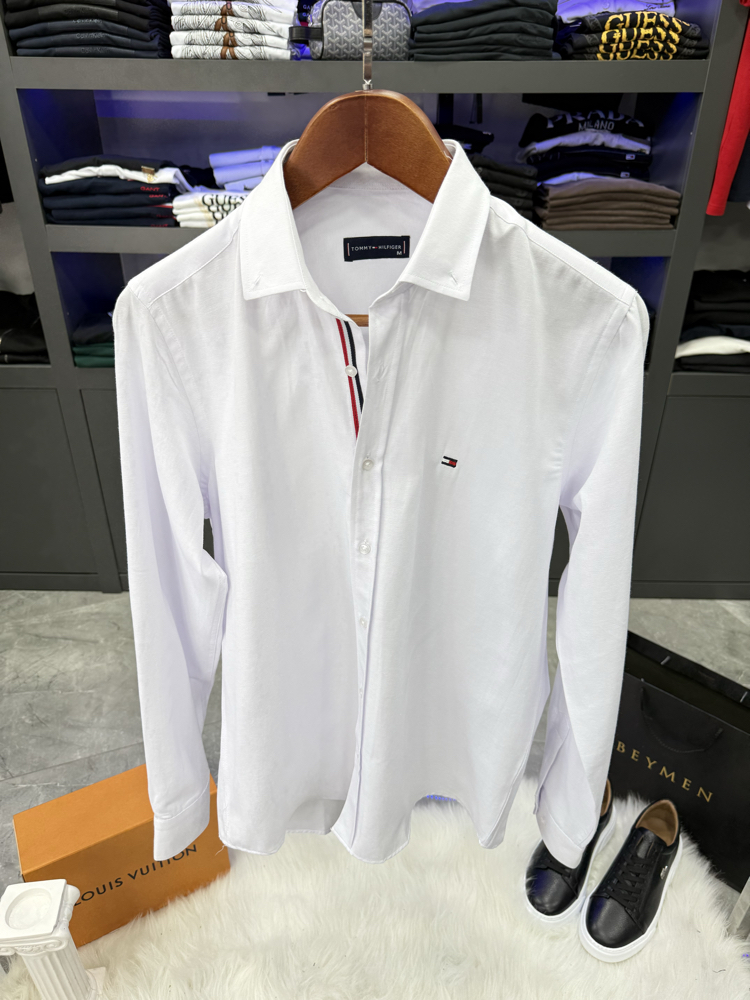 Tommy Hılfıger Beyaz Slim Fit Gömlek