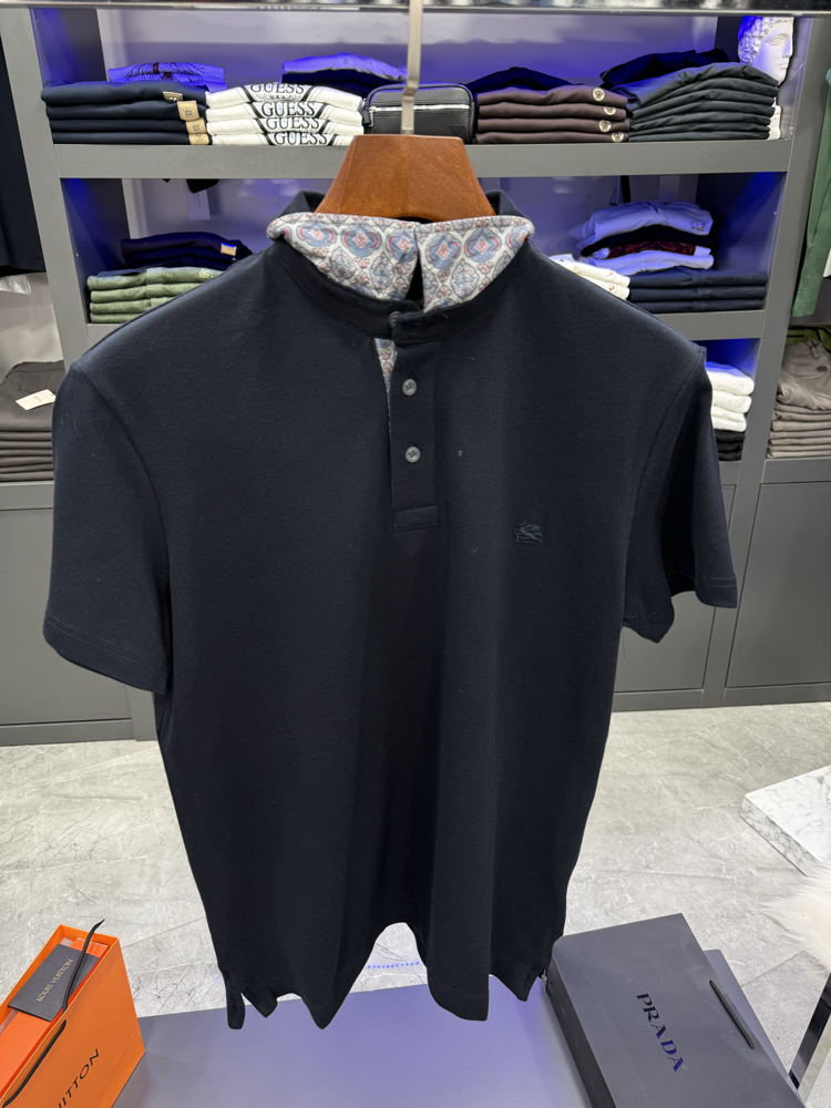 Etro Premium Series Lacivert Polo Yaka