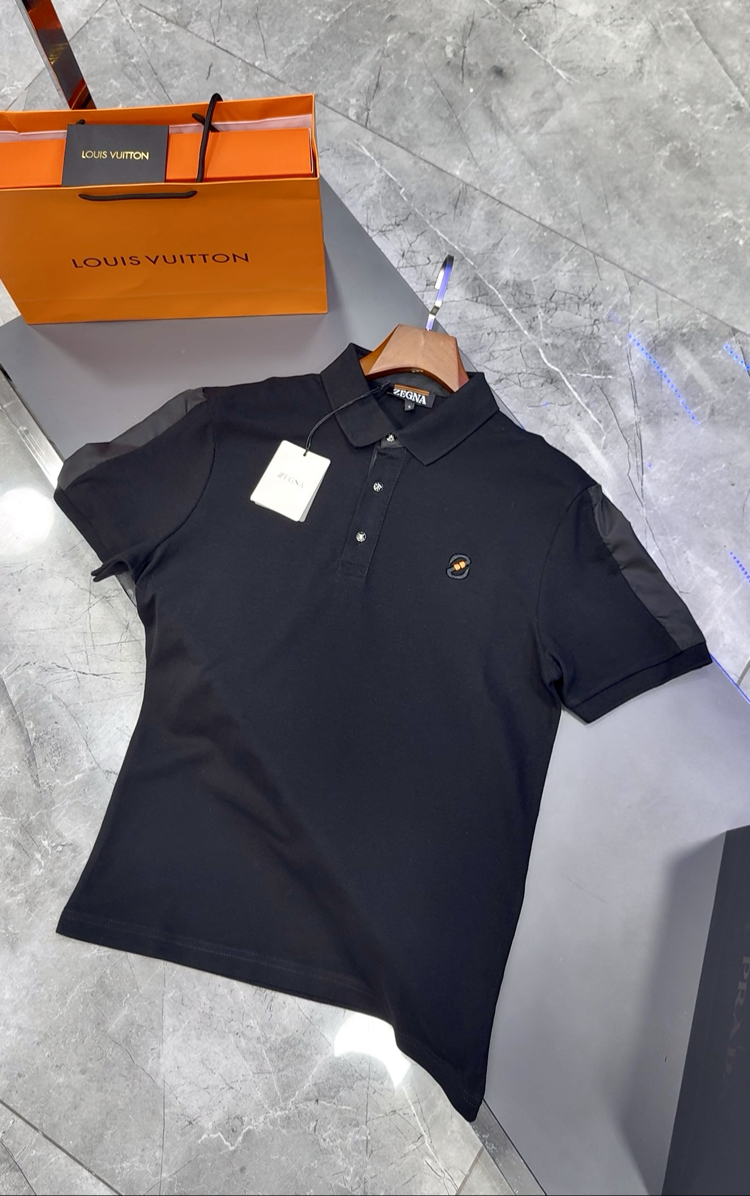Zegna İthal Polo Yaka -Siyah