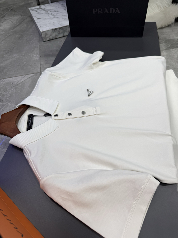 Prada Premium Beyaz Polo Yaka