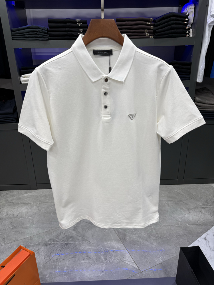 Prada Premium Beyaz Polo Yaka
