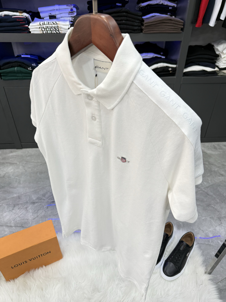 Gant Premium Omuz Baskılı Polo Yaka -Beyaz