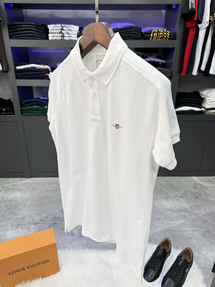 Gant Premium Omuz Baskılı Polo Yaka -Beyaz