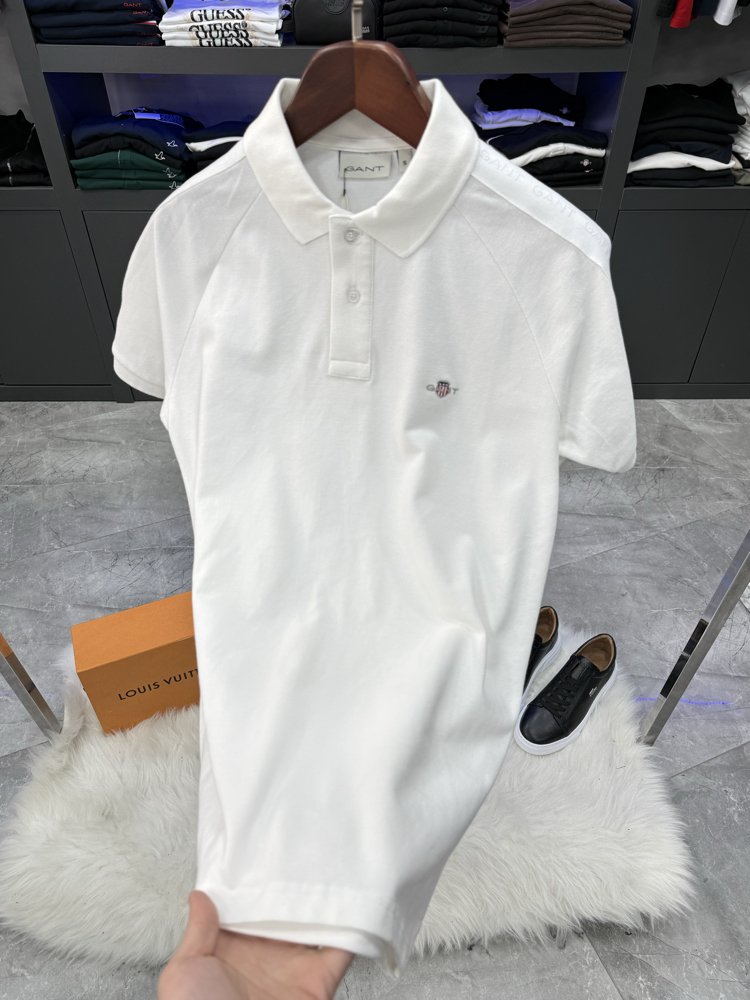 Gant Premium Omuz Baskılı Polo Yaka -Beyaz