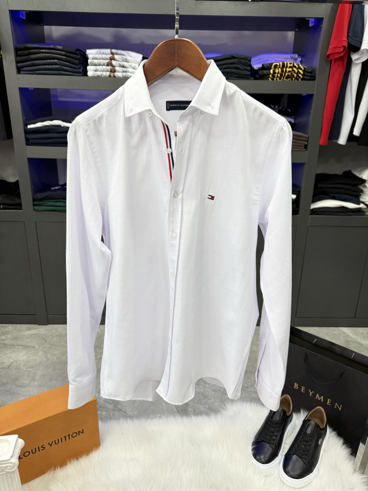 Tommy Hılfıger Beyaz Slim Fit Gömlek