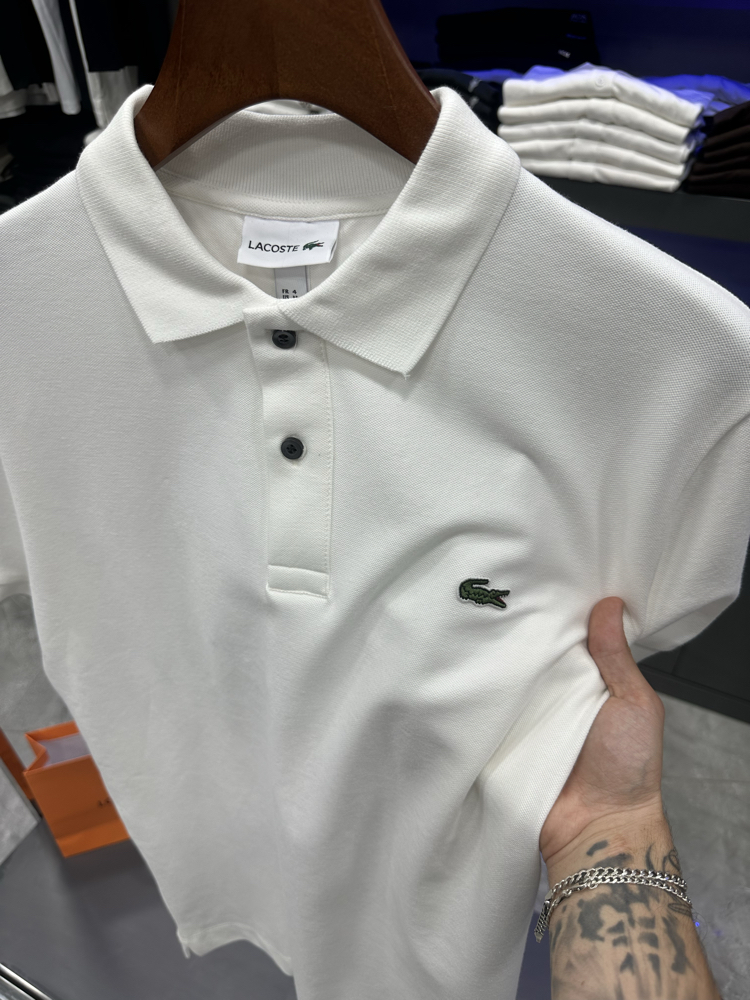 Timsah Logolu Beyaz Premium Polo Yaka
