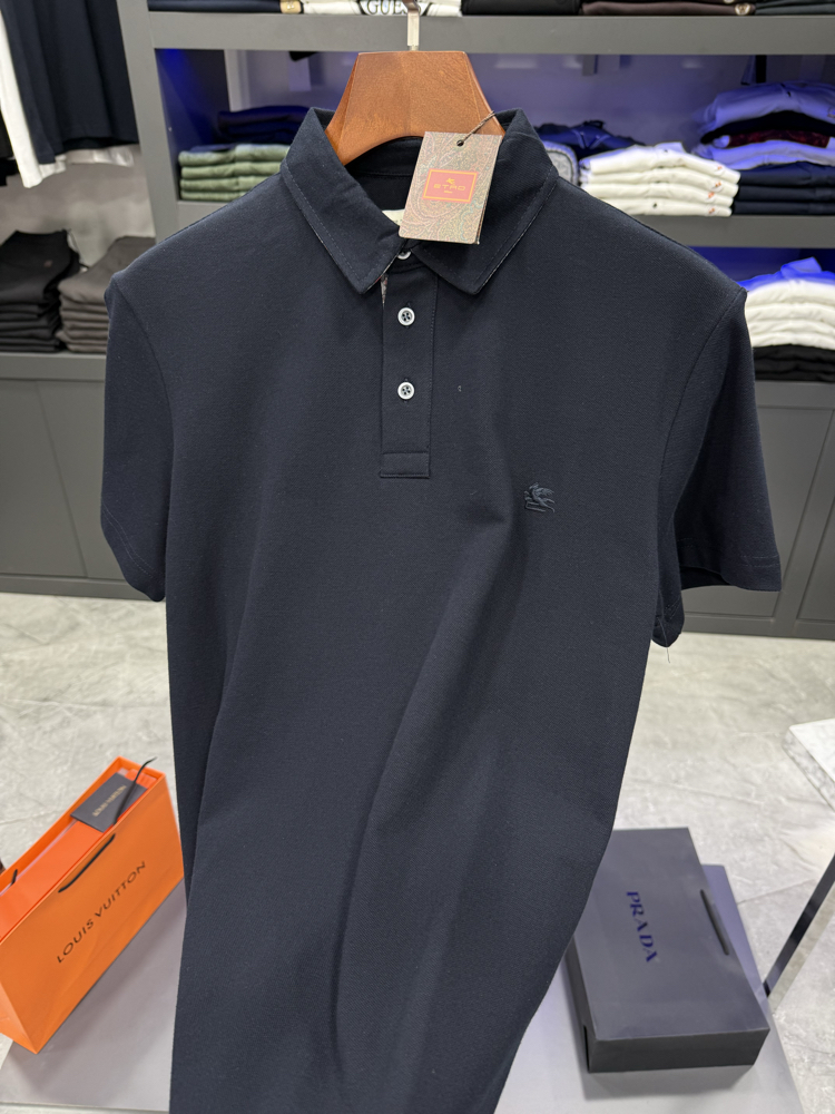 Etro Premium Series Lacivert Polo Yaka