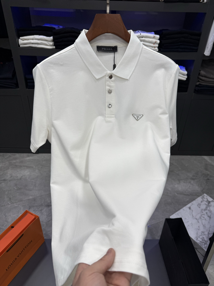 Prada Premium Beyaz Polo Yaka