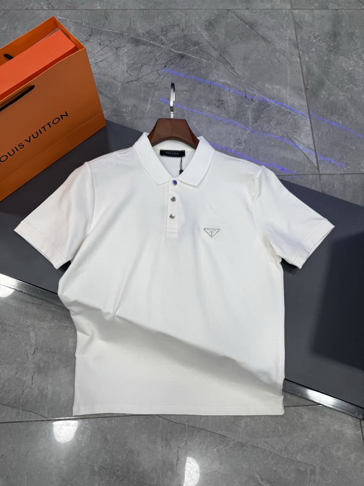 Prada Premium Beyaz Polo Yaka