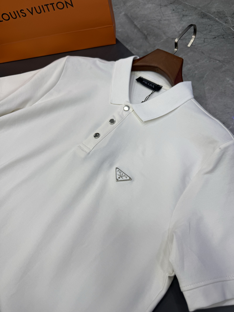 Prada Premium Beyaz Polo Yaka