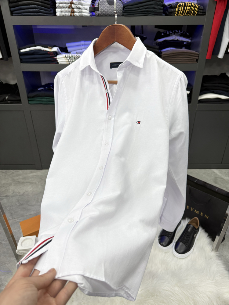 Tommy Hılfıger Beyaz Slim Fit Gömlek
