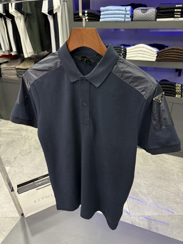 Prada Premium Lacivert Polo Yaka