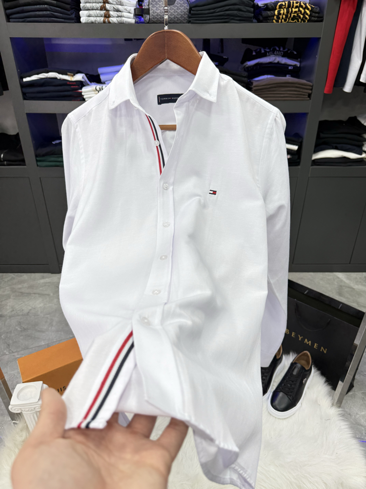 Tommy Hılfıger Beyaz Slim Fit Gömlek