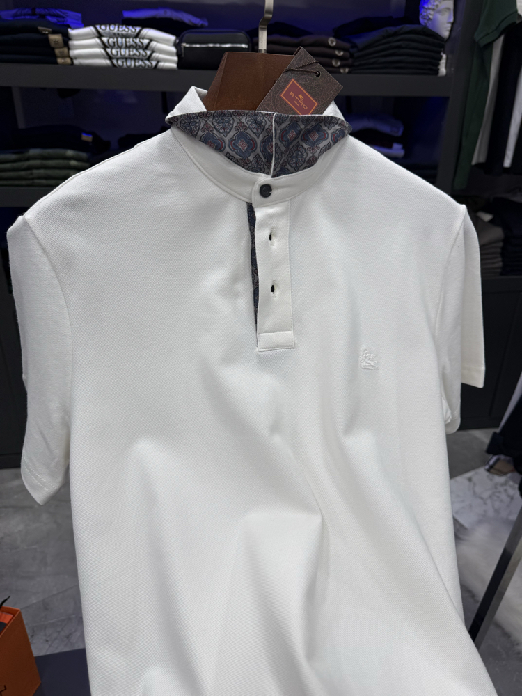 Etro Premium Series Beyaz Polo Yaka