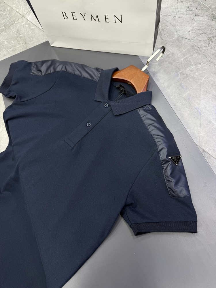 Prada Premium Lacivert Polo Yaka