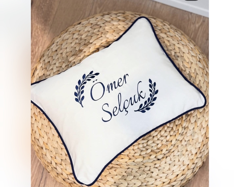 Pamuk Saten Lavivert Biyeli Yastık
