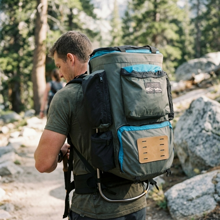 Vintage JANSPORT Dağcı/Kamp Çantası, 60-70 lt