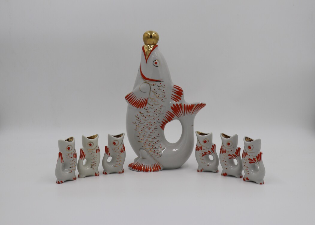 Vintage Porselen Karaf Set/Likör Takımı