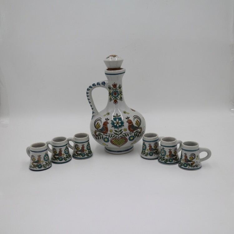 Ulmer Keramik Folk Art Karaf Set