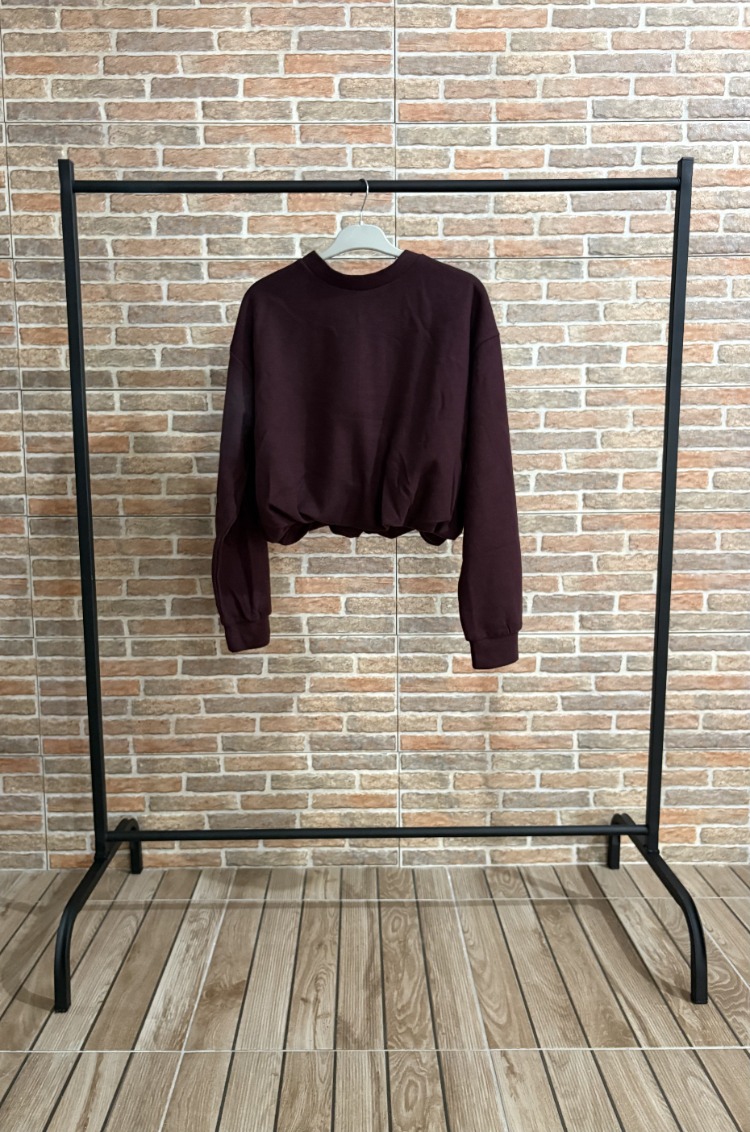 Mürdüm Crop Sweatshirt